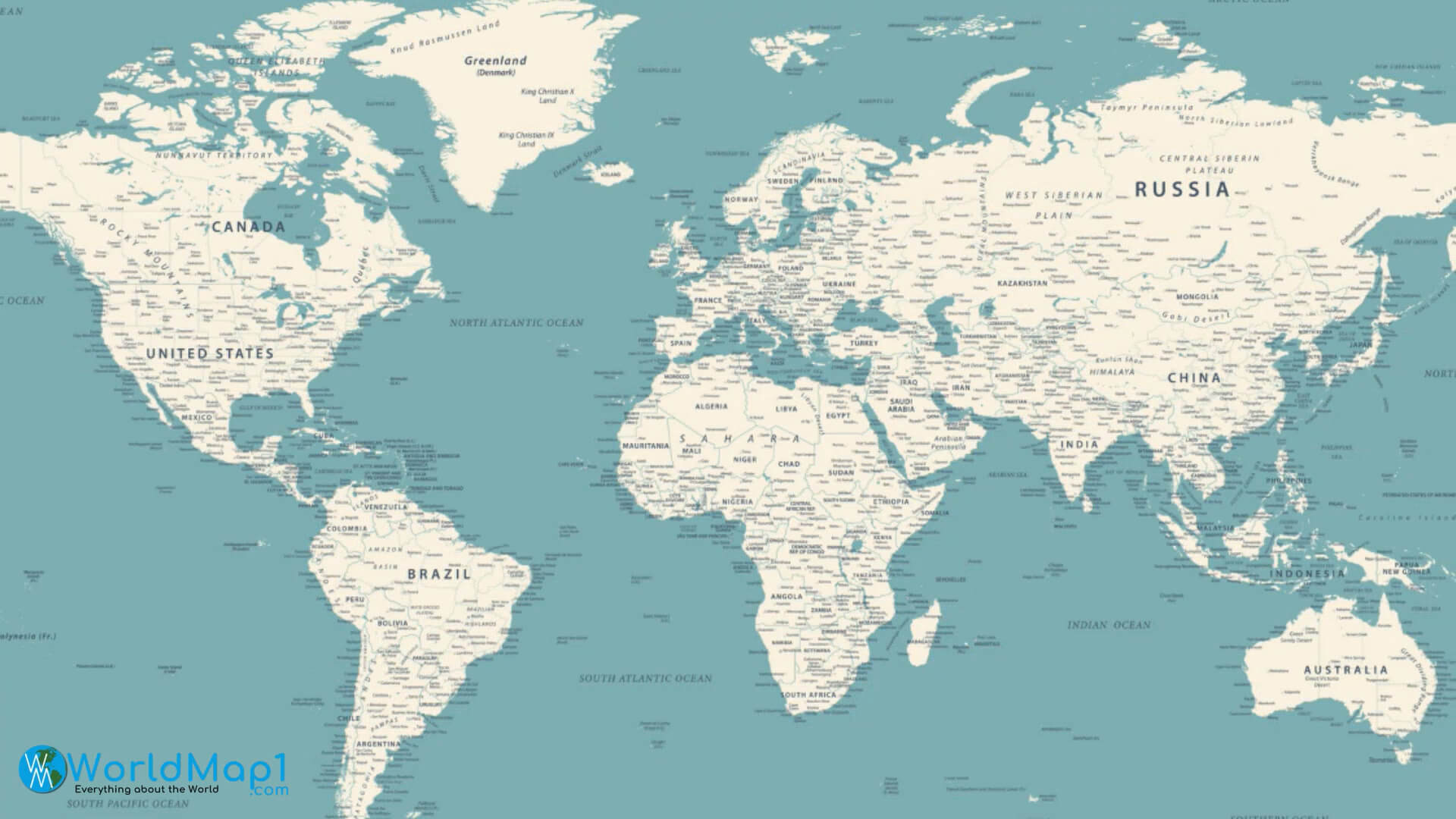 World and Countries Major Cities Map